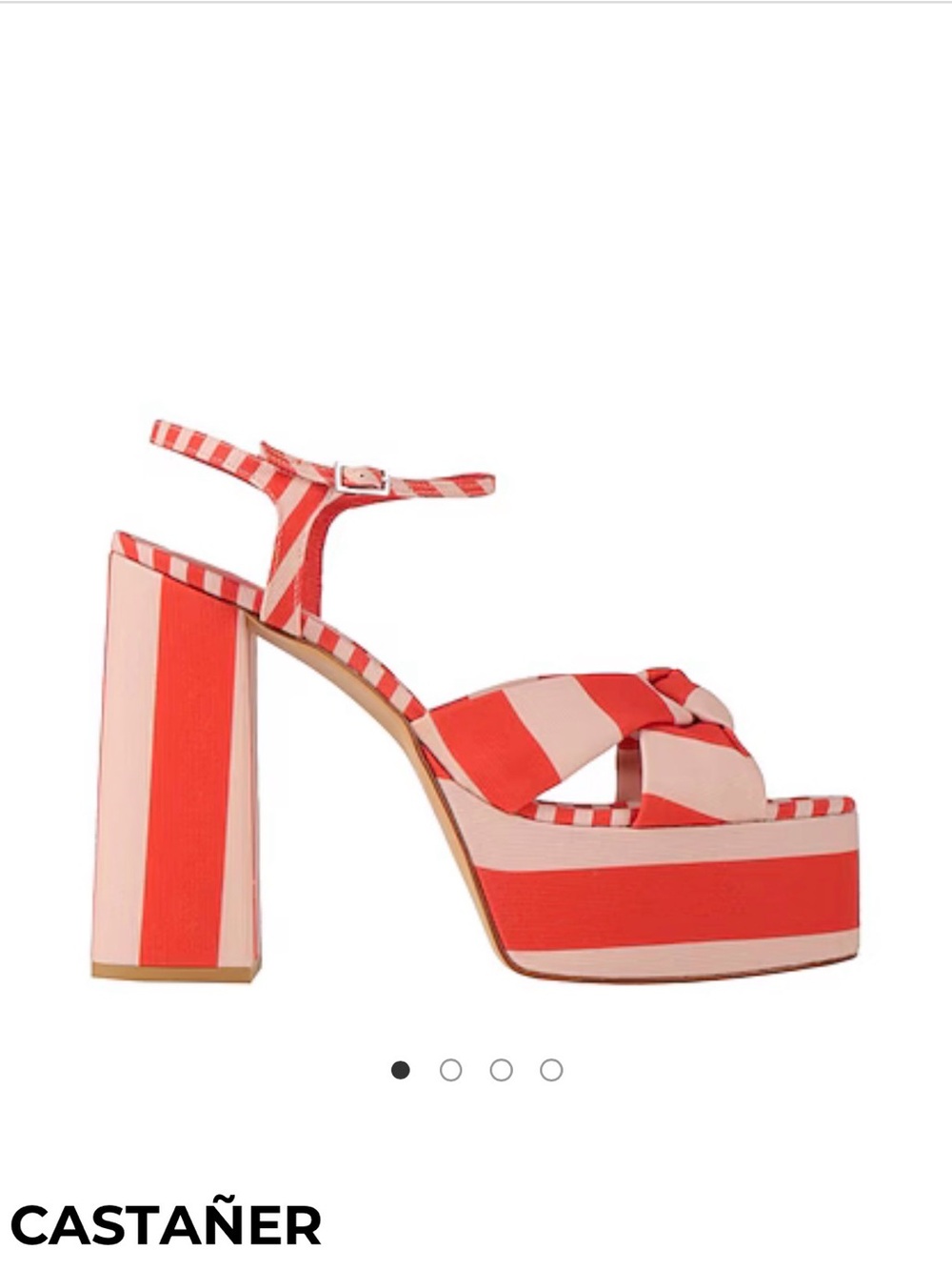 ISO Red & Pink Fedra Striped Platform Sandal